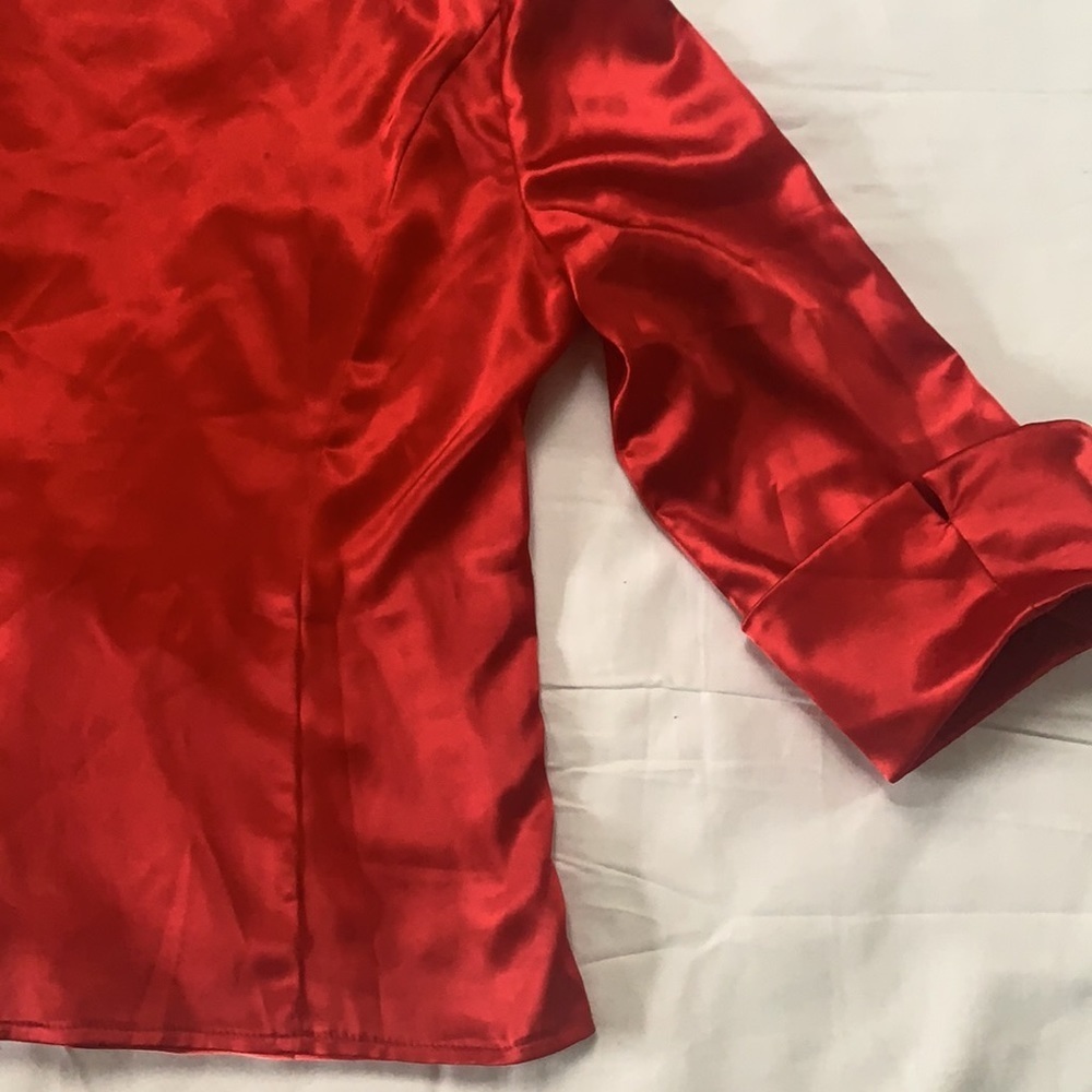 Joseph Ribkoff Scarlet Satin Blouse - Picture 10 of 12